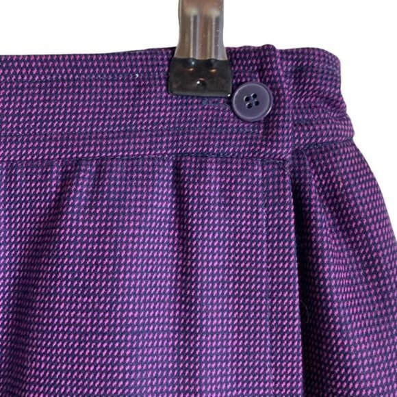 Vintage 70s-80s Schrader Separates Wool Skirt Suit Pink & Purple Est. M - Picture 12 of 16